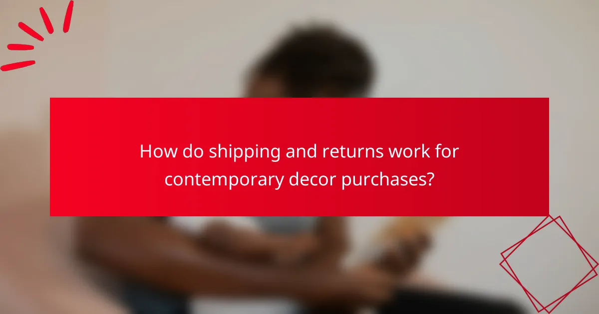 How do shipping and returns work for contemporary decor purchases?