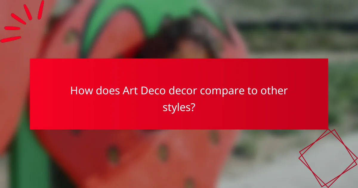 How does Art Deco decor compare to other styles?