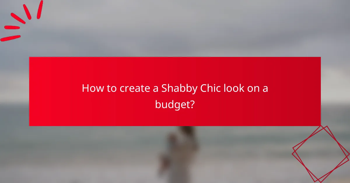 How to create a Shabby Chic look on a budget?