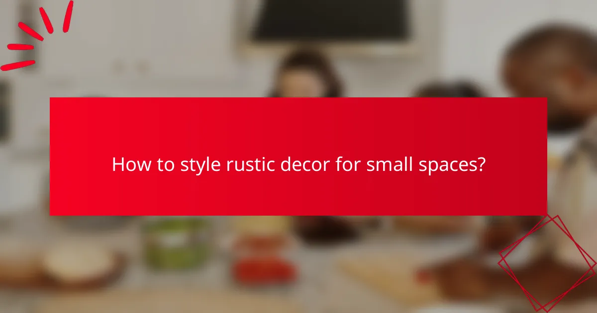 How to style rustic decor for small spaces?