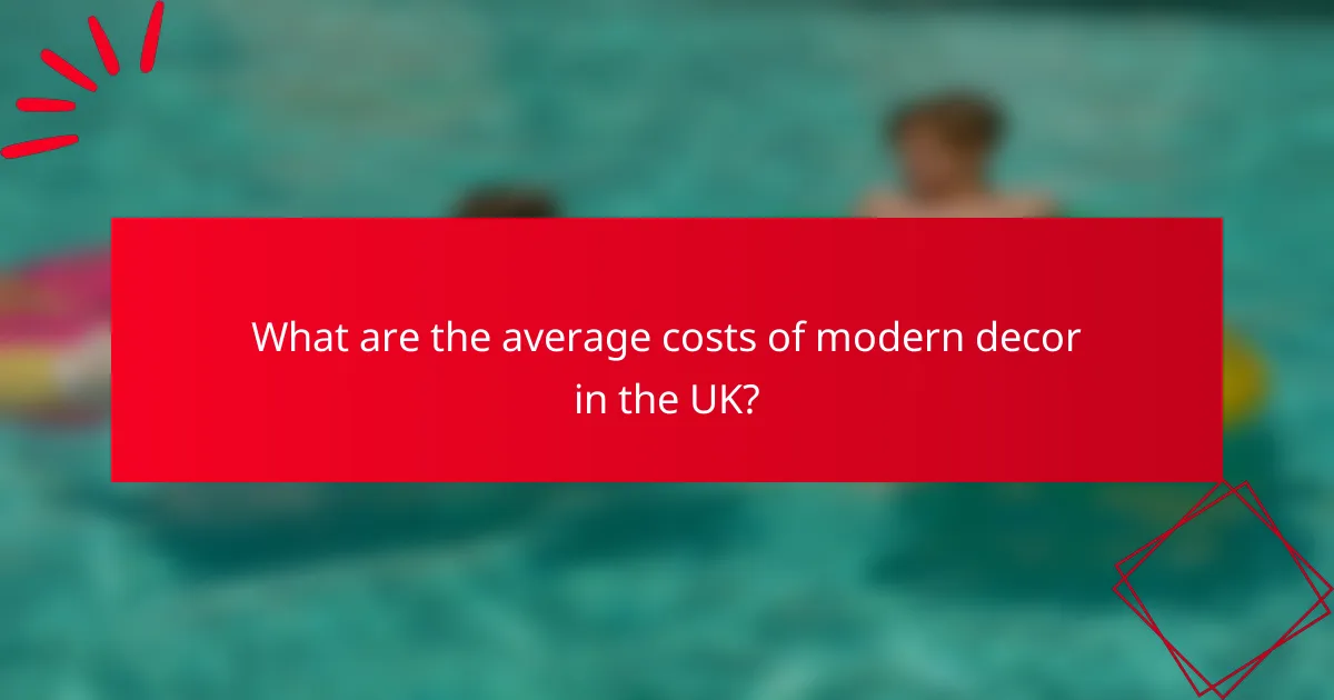 What are the average costs of modern decor in the UK?