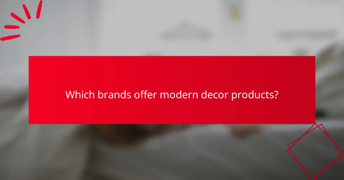 Which brands offer modern decor products?