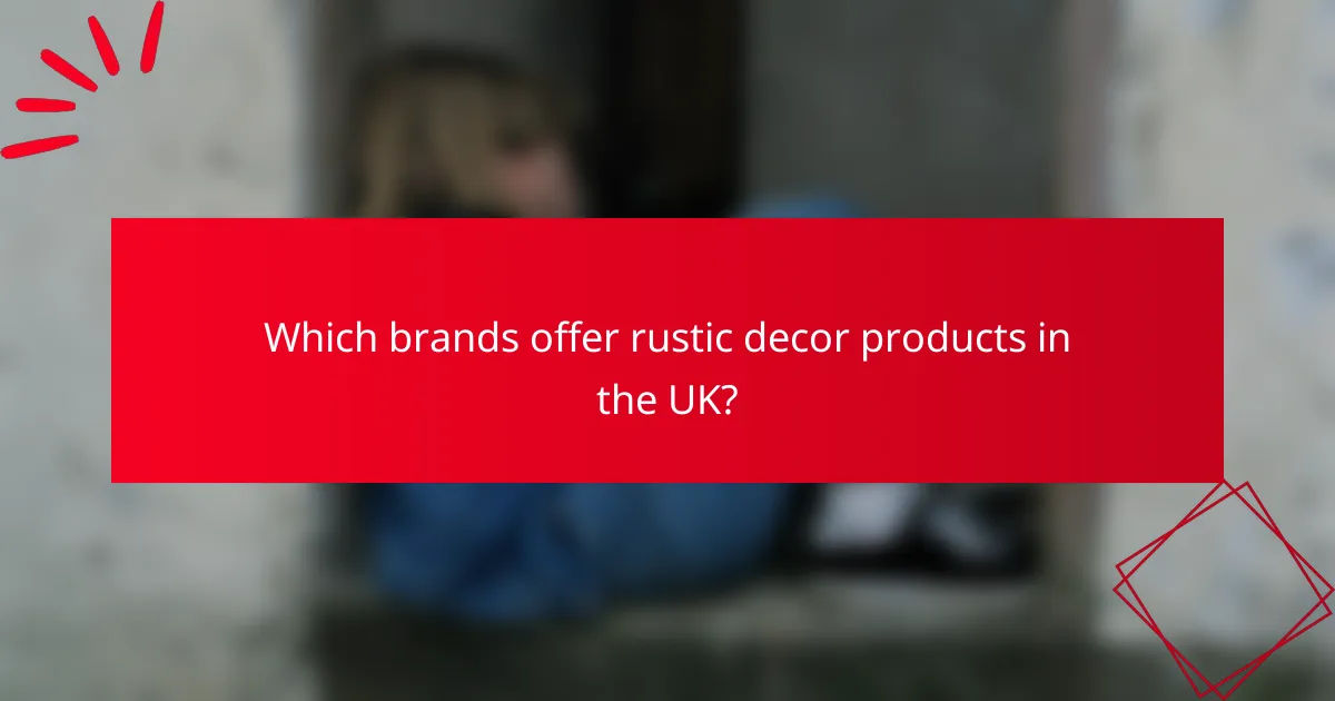 Which brands offer rustic decor products in the UK?